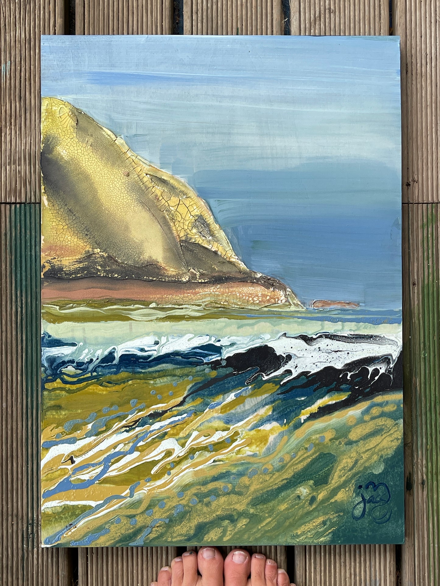 Putsborough beach Devon abstract art - seductive serpent
