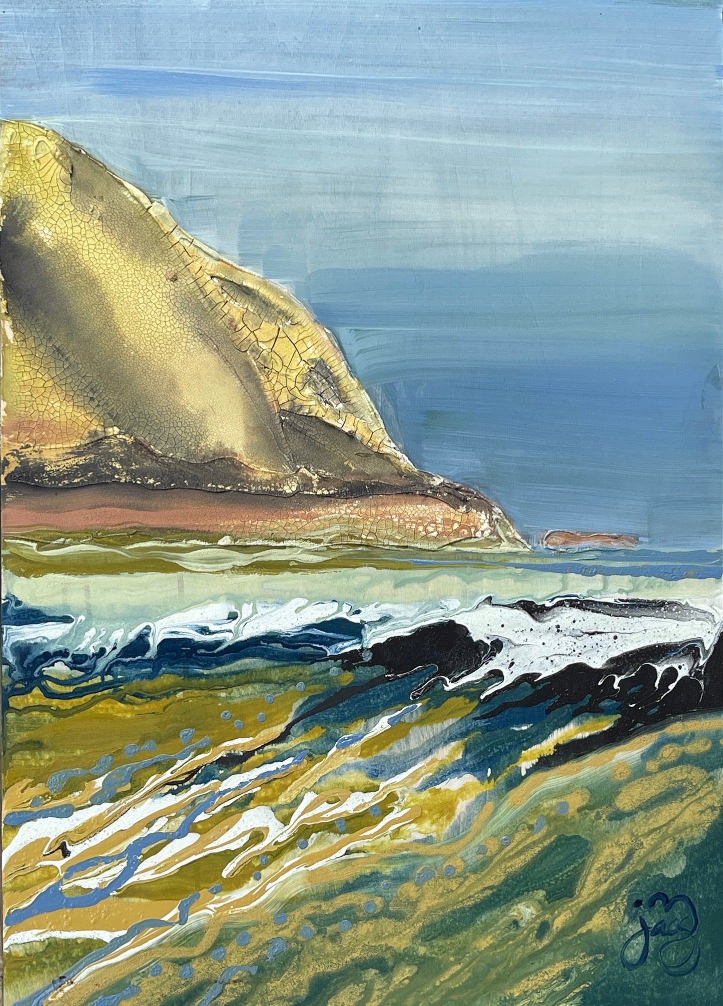 Putsborough beach Devon abstract art - seductive serpent
