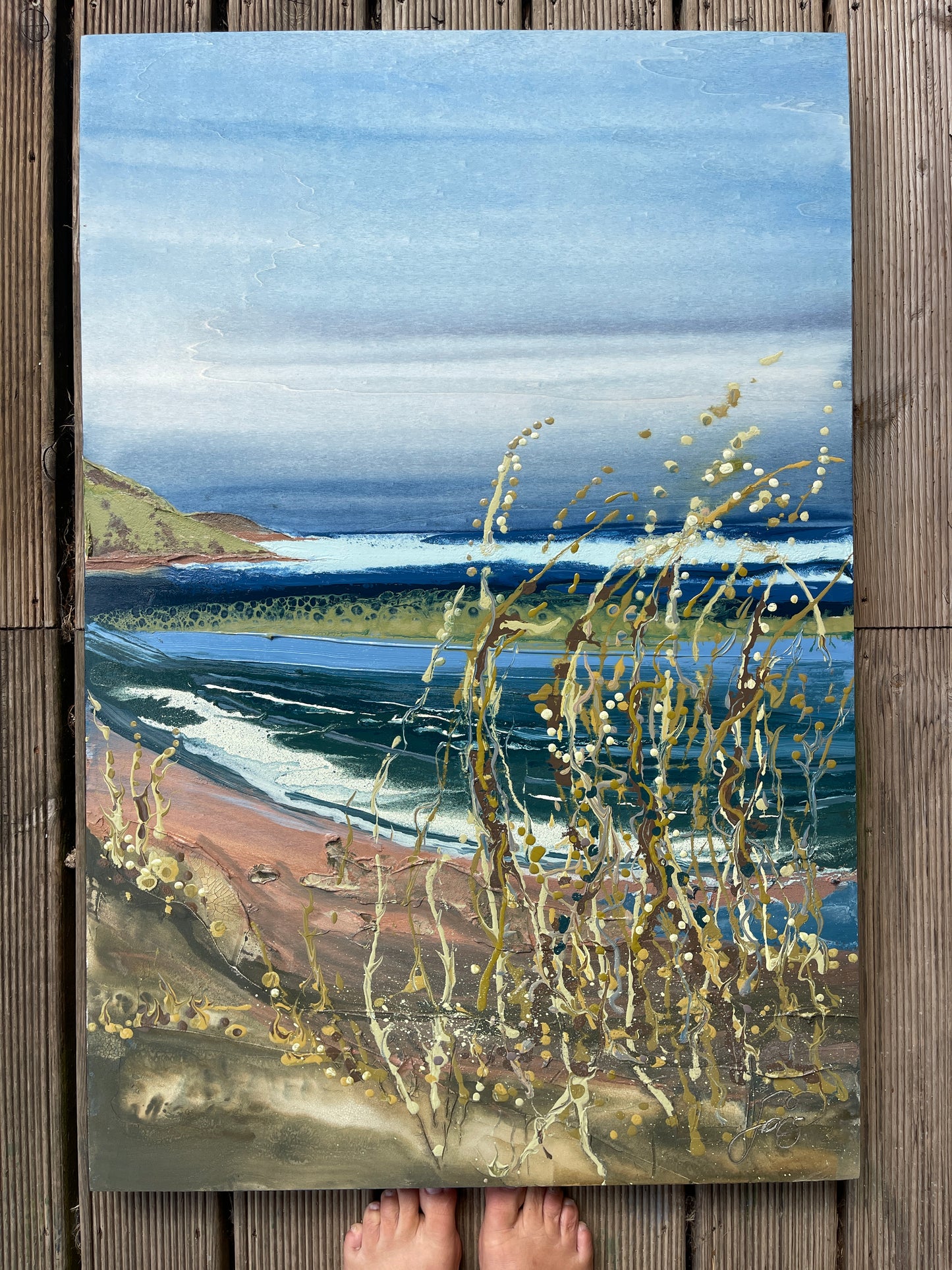 Seascape putsborough Devon abstract art - seedling sanctuary