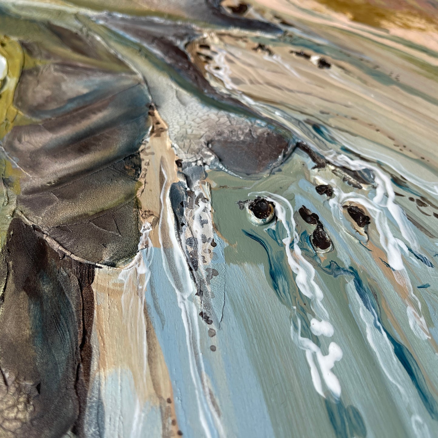 Sandy cove Devon abstract art - seaweed drift