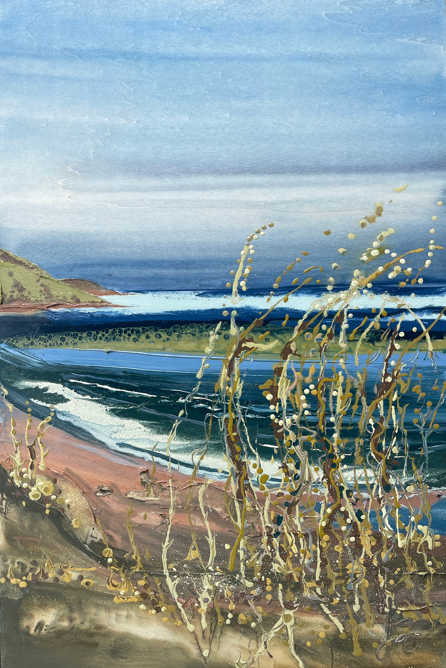 Seascape putsborough Devon abstract art - seedling sanctuary