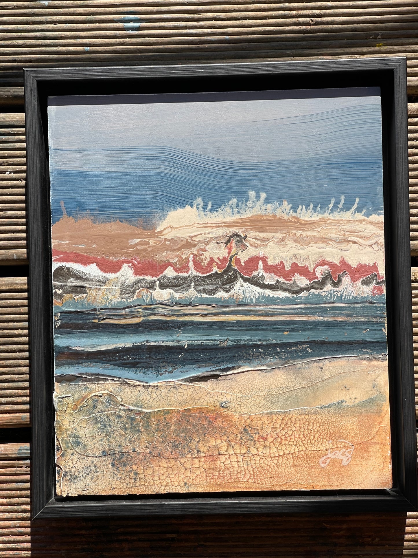 Toffee Glow - brown tones landscape textured abstract art