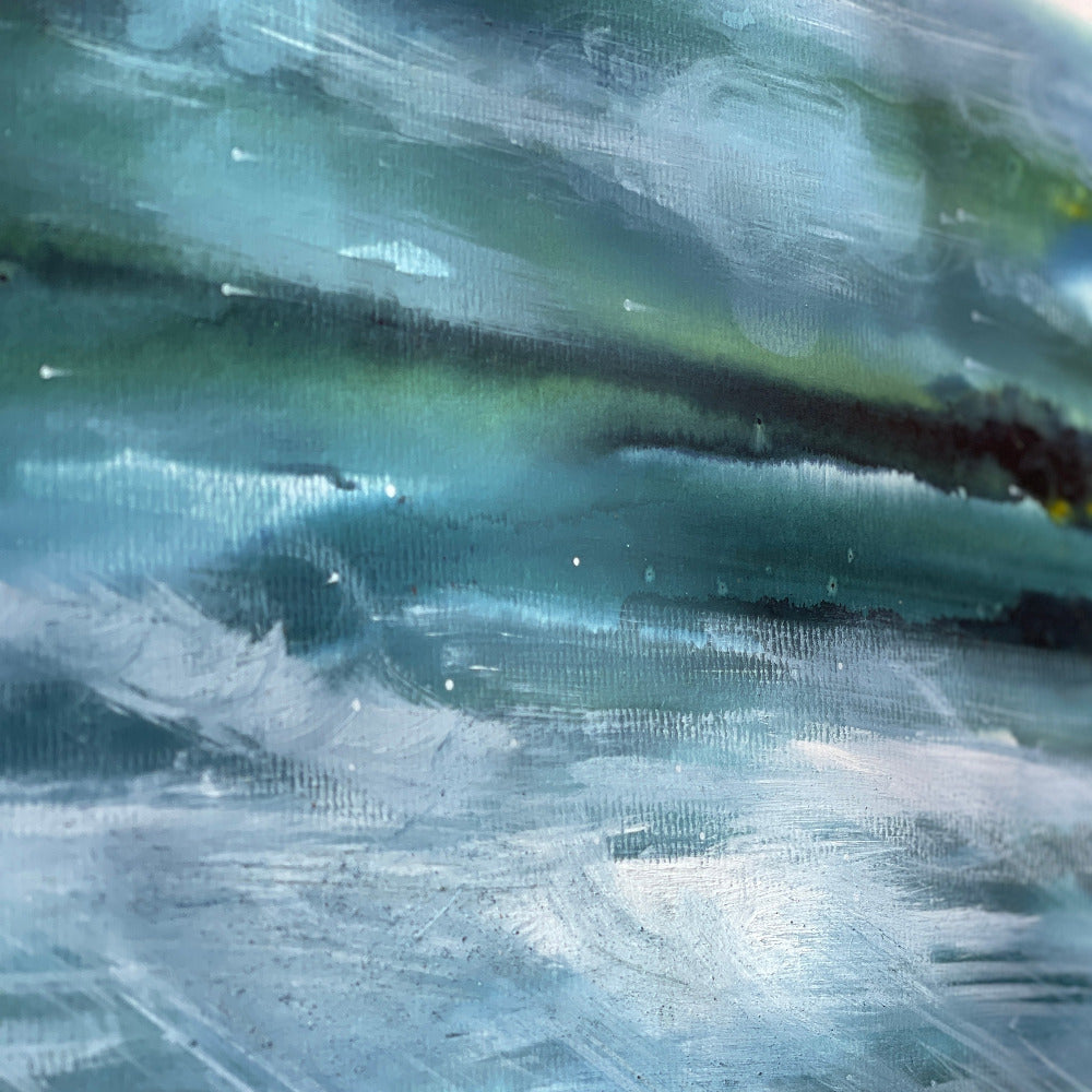 Jacs Waggett - abstract wild sea ink & oil - mixed feelings - Jacs Waggett