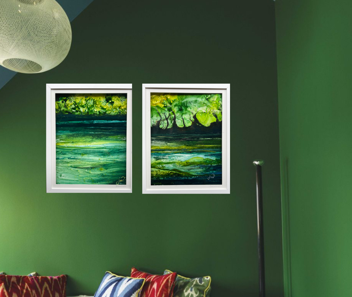 River Dart Green abstract art - luminescence