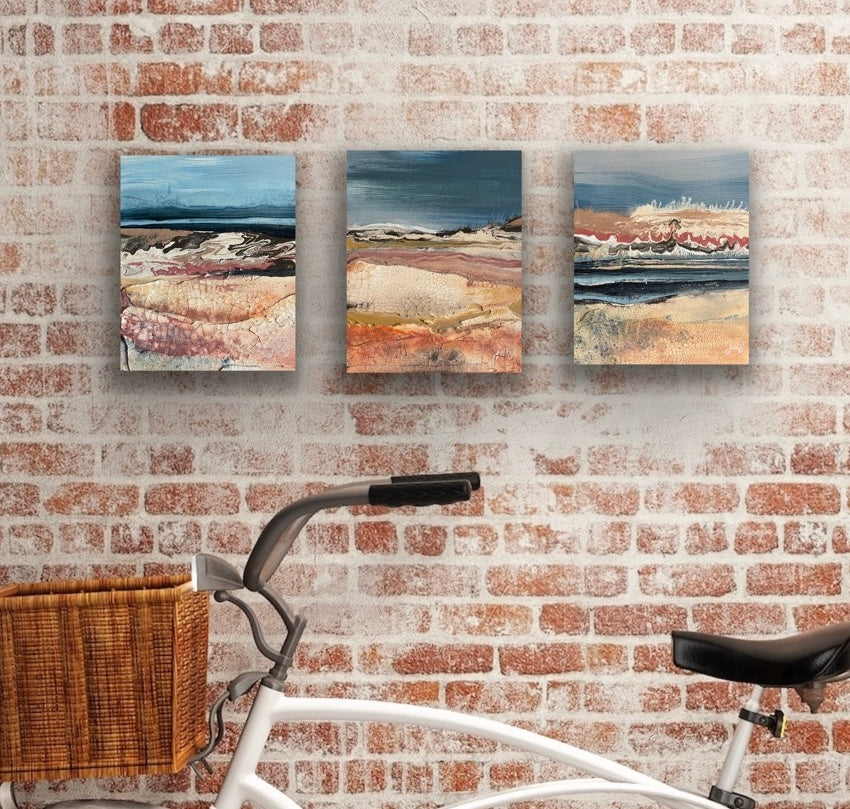 Cinder Melt- eath tones landscape textured abstract art