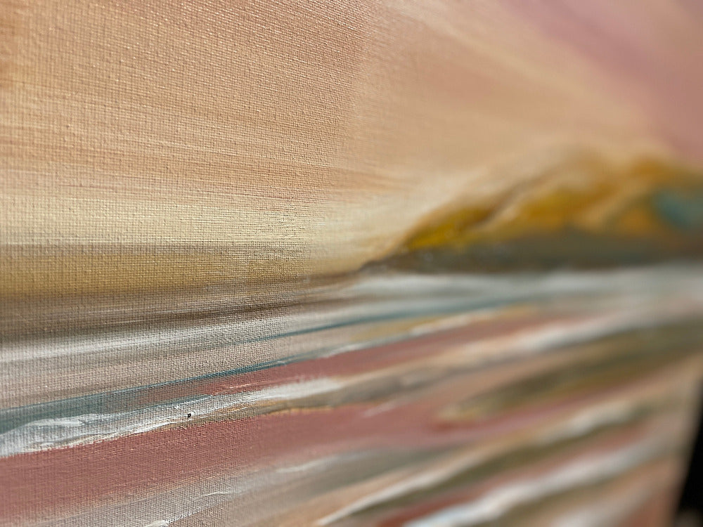 close up low tide rose gold croyde beach