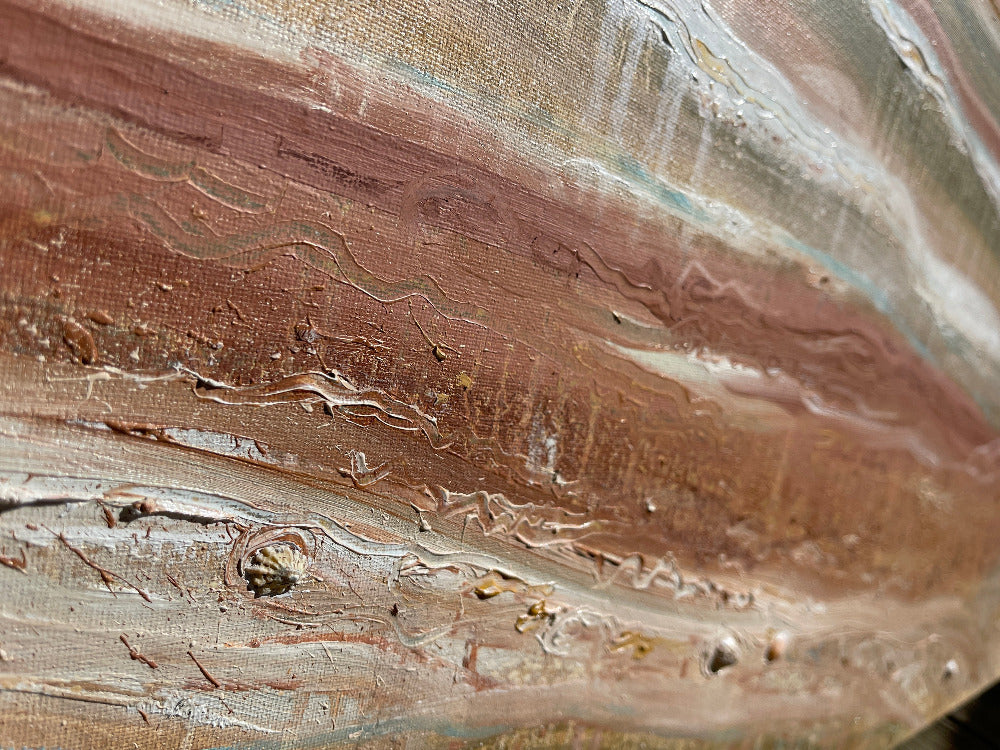 detail of croyde beach low tide rose gold by jacs waggett