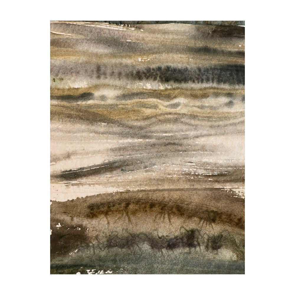 Watercolour abstract seal stage river dart has hidden marine life dancing in the waters