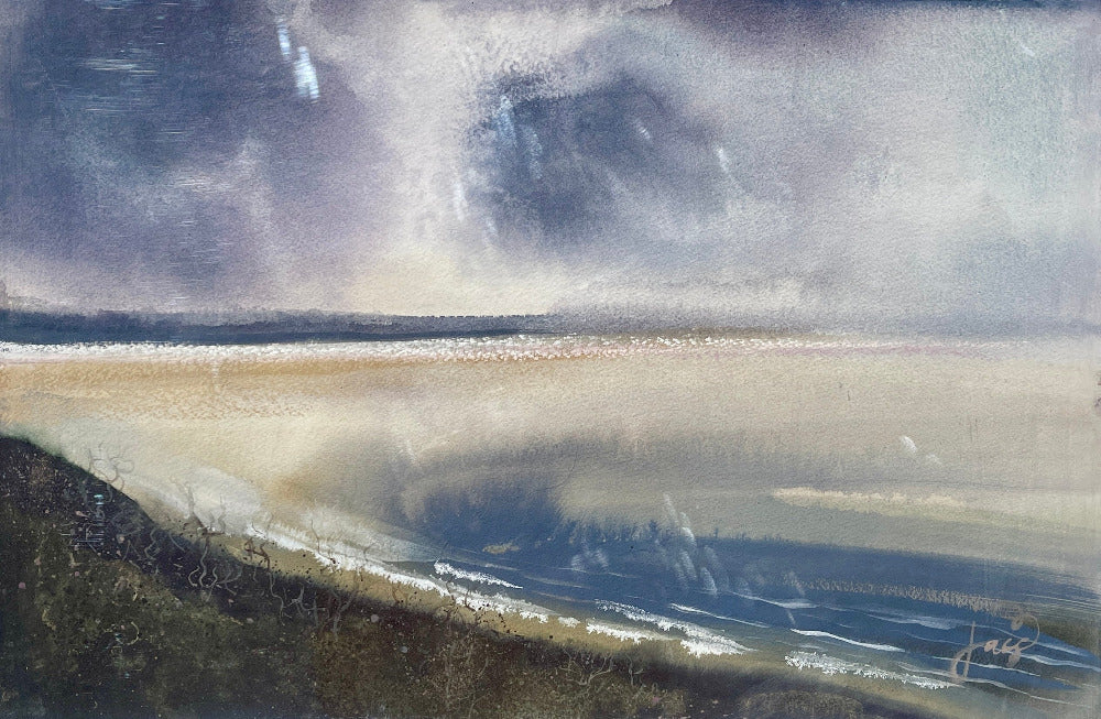 jacs waggett lilac tone watercolour saunton sands
