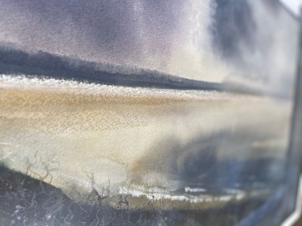 jacs waggett lilac tone watercolour saunton sands close up