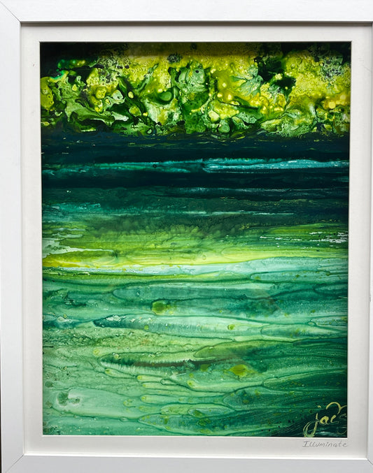 illuminate green abstract river art