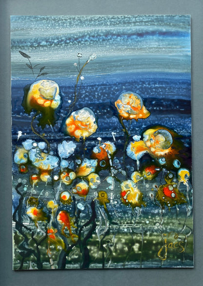 meadow flowers with sea art