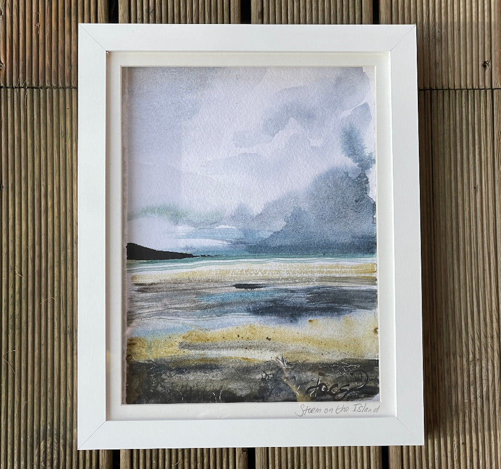 Jacs Waggett - beach landscape art- Storm on the Island - Jacs Waggett