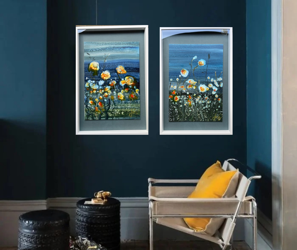 Baggy point flower abstract art -  meadow jewels