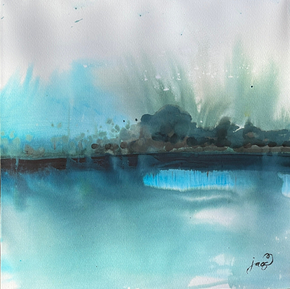 twight on the river dart abstract art turquoise