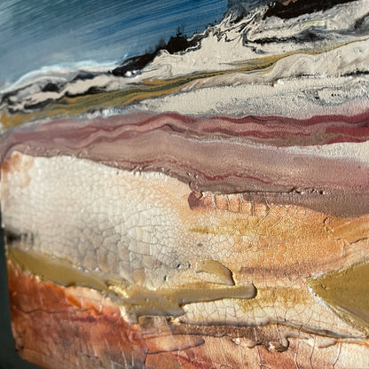 Salmon Stone - soft pink tones landscape textured abstract art