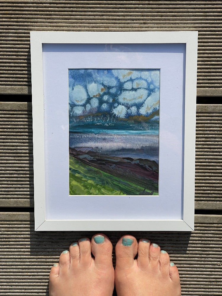 jacs waggett watercolour blues and greens cloudburst watermouth bay main
