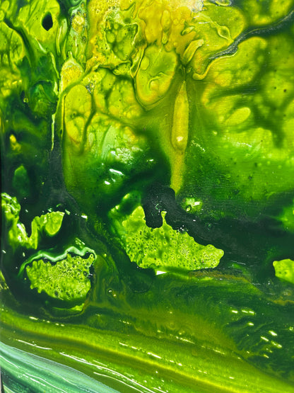 jacs waggett river dart cornfield flow greens and turquoise acrylic close up