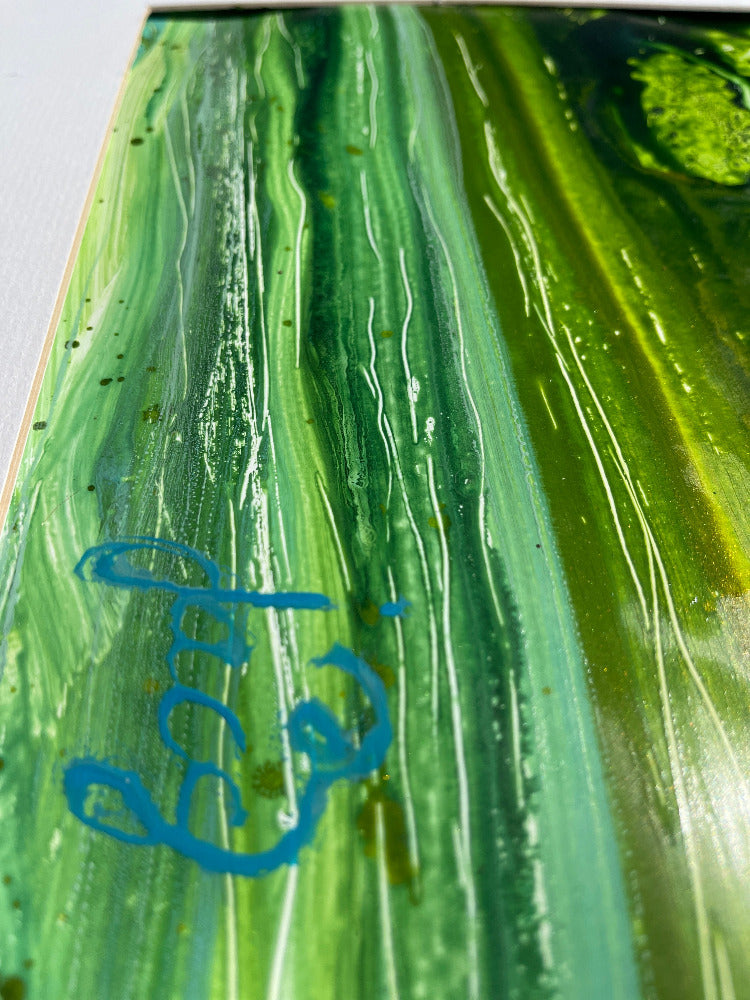 jacs waggett river dart cornfield flow greens and turquoise acrylic signature