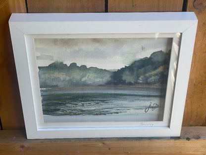 jacs waggett watercolour river dart greens frame and background