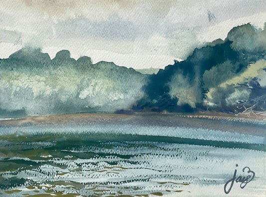 jacs waggett watercolour river dart greens