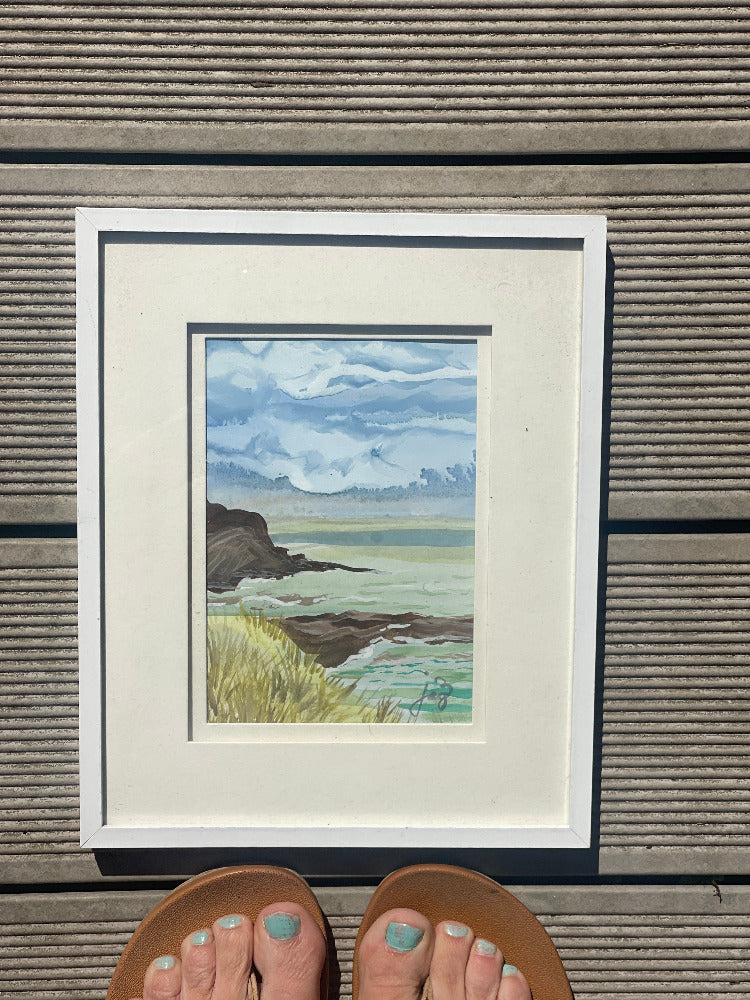 jacs waggett watercolour watermouth bay north devon in frame