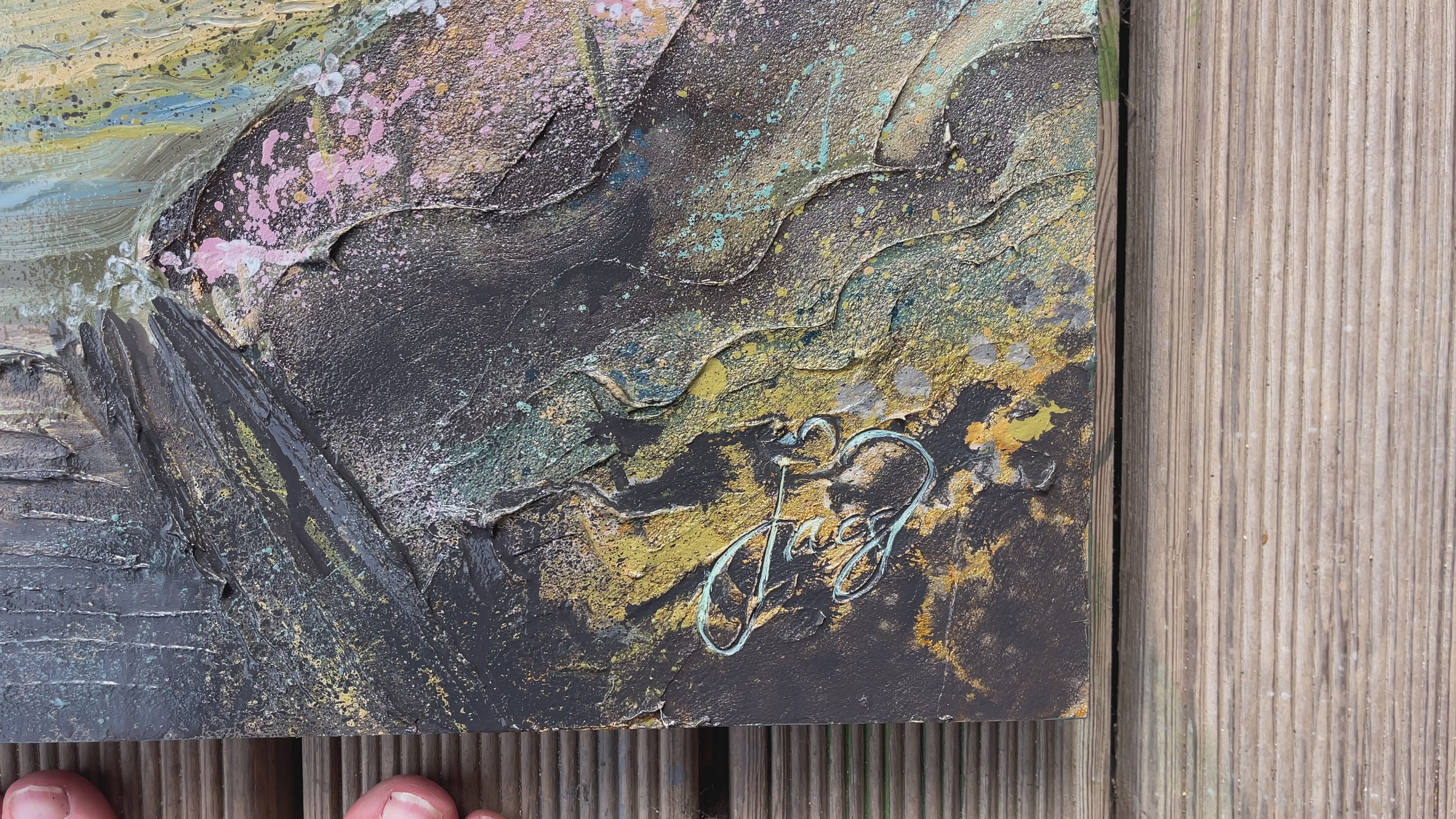 Sandy cove Devon abstract art - seaweed drift (L) – Jacs Waggett