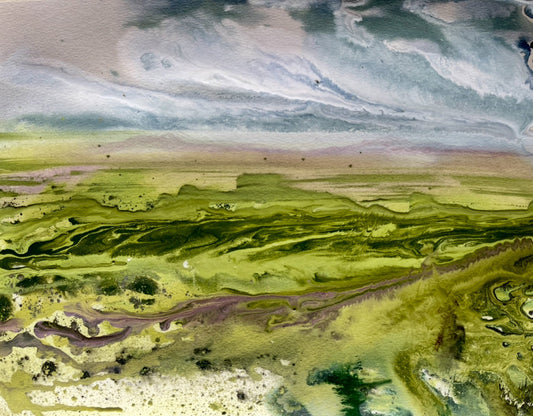 lake district greens watercolour