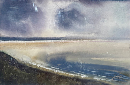 jacs waggett lilac tone watercolour saunton sands