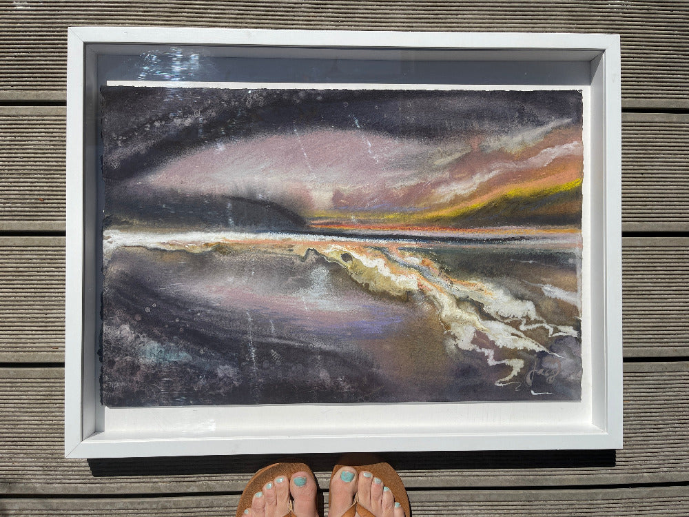 jacs waggett art croyde bay in frame