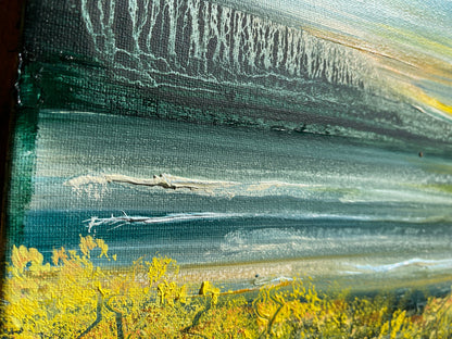 croyde bay oils blues and yellows jacs waggett art