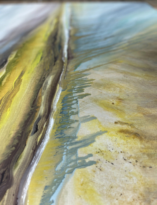 close up of oil painting