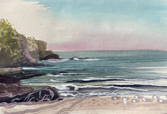 wringcliff bay watercolour